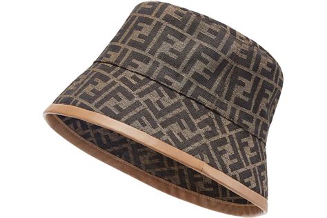 fendi fedora|Brown FF jacquard hat .